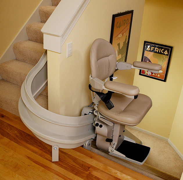 Los-Angeles
 curved stairway staircase chair stairlift