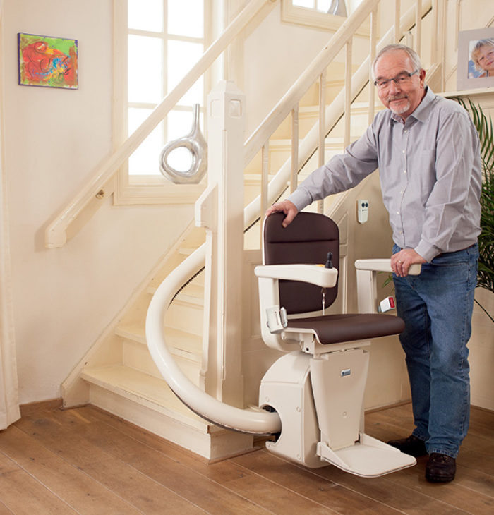 curved stairlift Los Angeles Handicare Freecurve chairlift glide