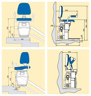 Hawle stairlift for curved stairs